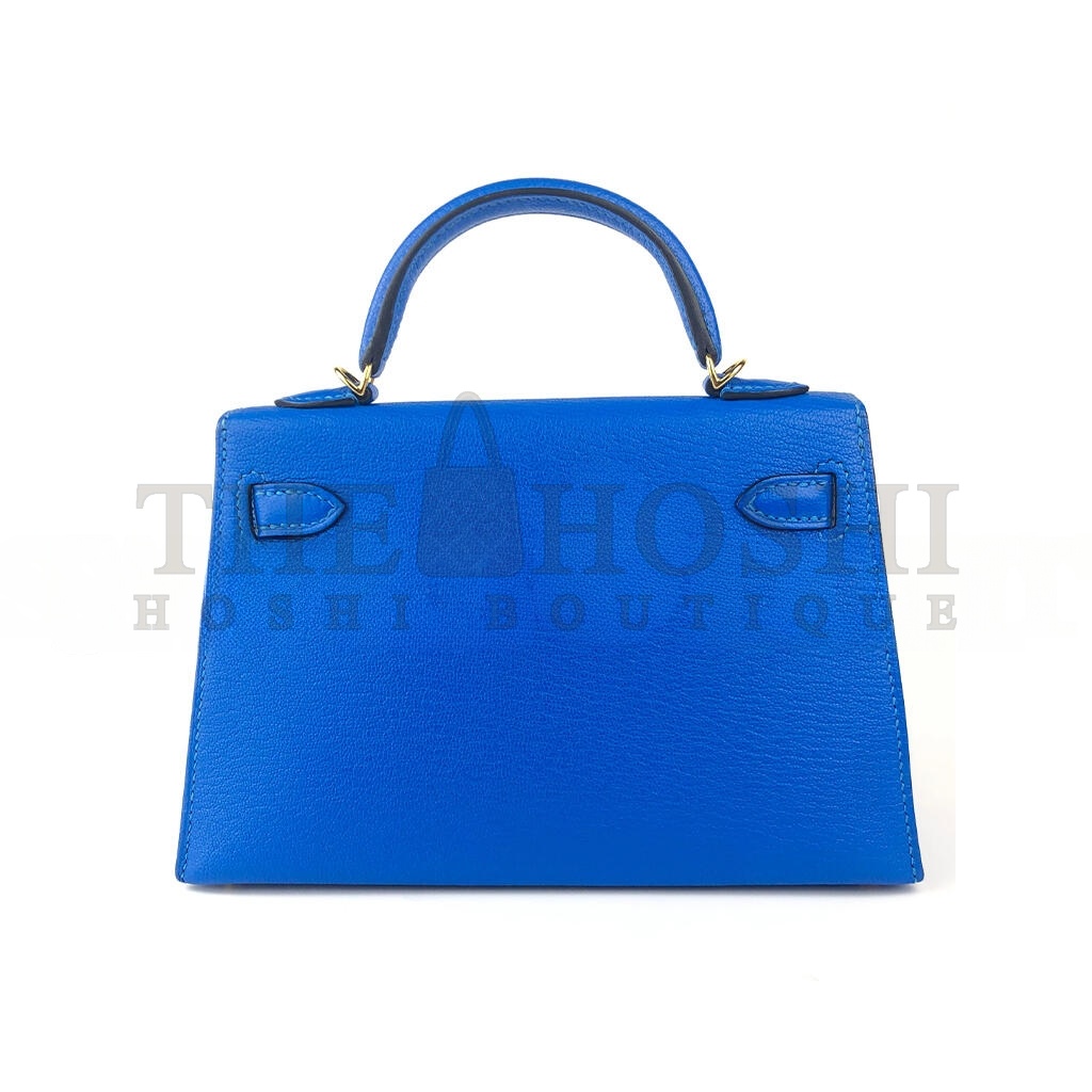 H**me5 MINI KELLY II BLUE HYDRA CHÈVRE LEATHER GOLD HARDWARE (19*12*5.5cm) Master Quality